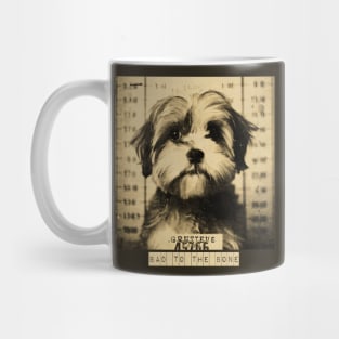 Bad to the Bone: A Mugshot of a Criminal Shih Poo Dog" Mug